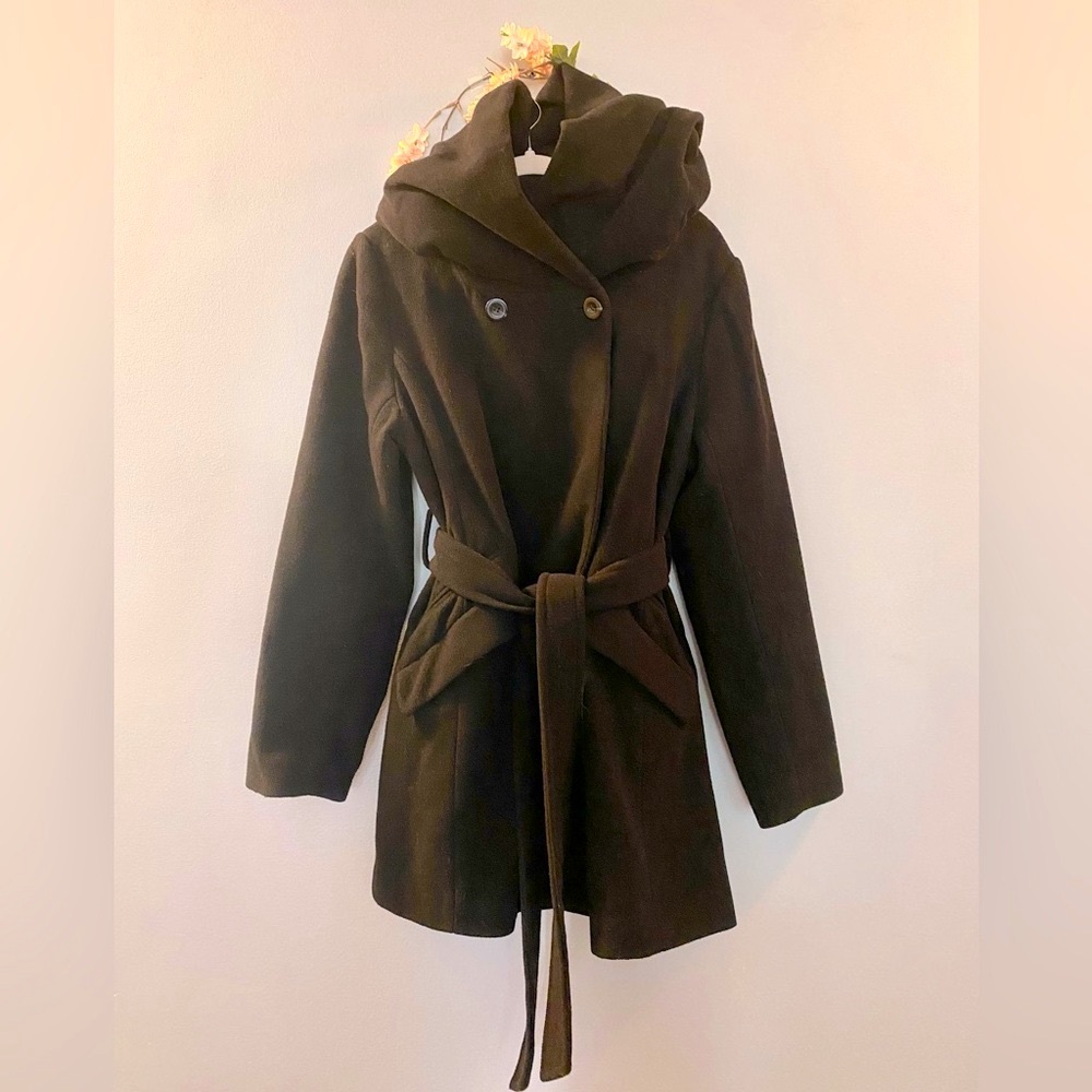 Wool coat | winter wool jacket | belted coat | black wool